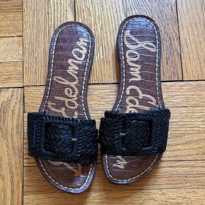 Sam Edelman Black Woven Buckle Sandals